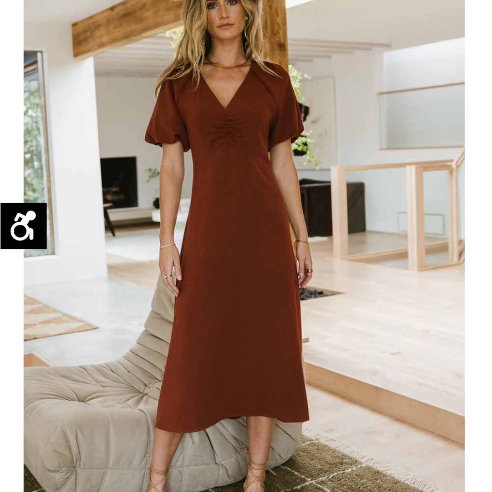 bohme Maeve rust Midi Dress